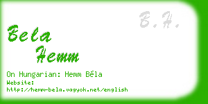 bela hemm business card