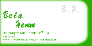 bela hemm business card